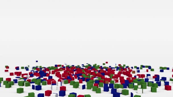 Bandera de Gambia creada a partir de cubos 3d en cámara lenta - Imágenes, Vídeo