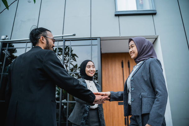 muslim business teamwork Join Hands Support Together showing unity - Fotó, kép