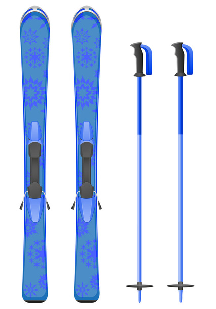 skis mountain vector illustration - Vetor, Imagem