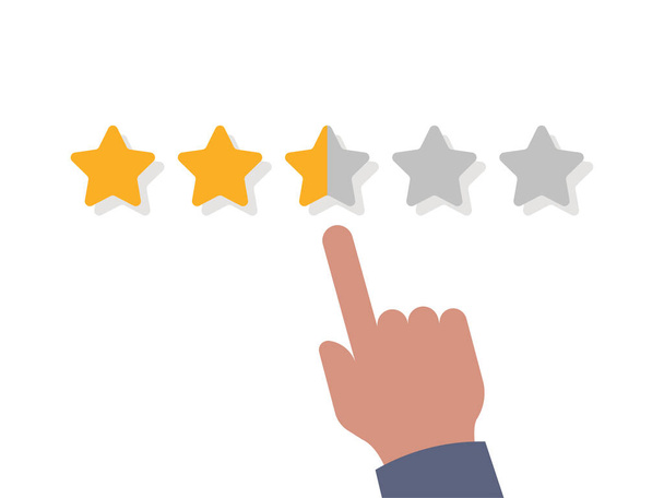 Customer feedback rating αστέρια αναθεώρηση εικόνα του προϊόντος. - Διάνυσμα, εικόνα