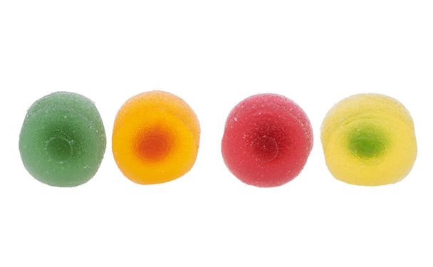 Cukierki galaretki owocowe na białym tle - Zdjęcie, obraz