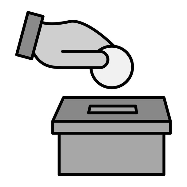 hand with coin and box icon. outline illustration of charity vector icons for web  - Vecteur, image