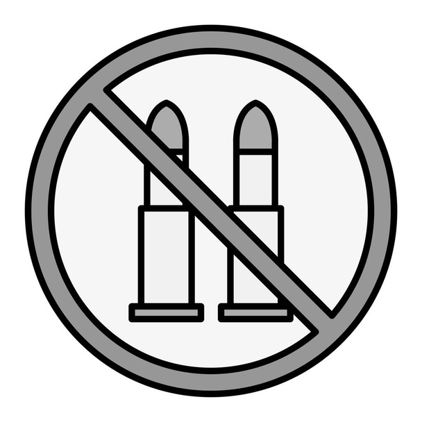 No War icon. simple illustration of no bullet vector icons for web  - Vector, afbeelding