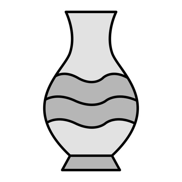 花瓶のアイコン。ウェブ用のセラミックポットベクトルアイコンの概略図 - ベクター画像