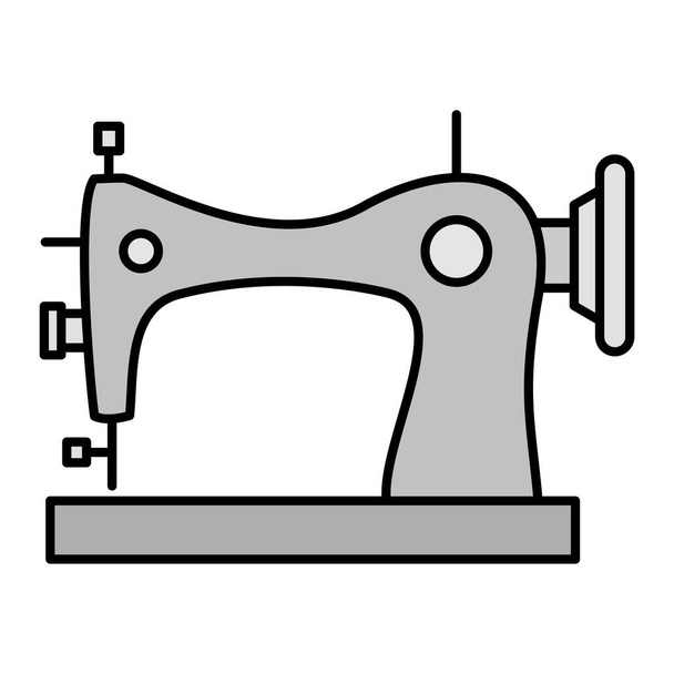sewing machine icon. black and white illustration. - Vector, Image