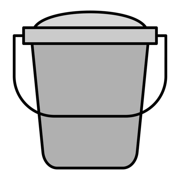 ícone de balde de areia no fundo branco  - Vetor, Imagem