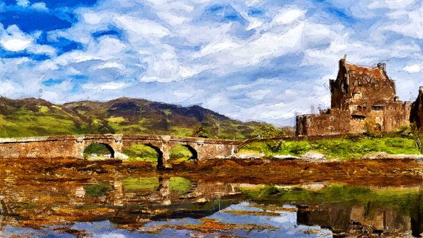 Castle in europe Digital Painting - Photo, Image