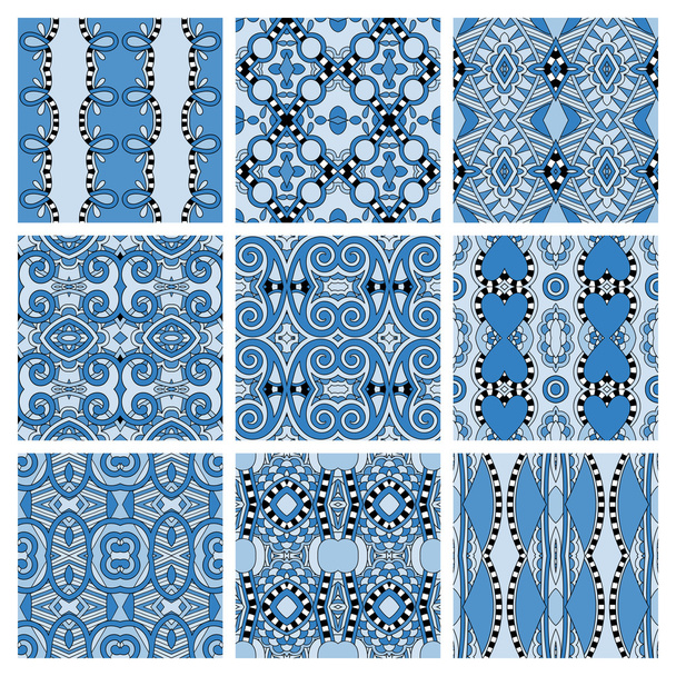 conjunto de diferentes sem costura colorido vintage padrão geométrico, tex
 - Vetor, Imagem