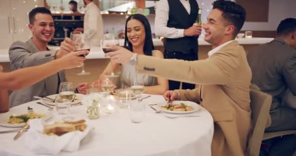 Cheers to a good night out. 4k video footage of two couples enjoying themselves while on a double date. - Felvétel, videó