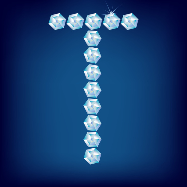 Vector Diamond alphabet. Lette T - Vector, Image