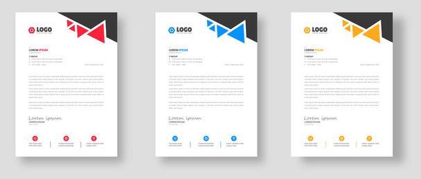 corporate modern business letterhead design template with yellow, blue and red color. creative modern letterhead design template for your project. letter head, letterhead, business letterhead design. - Vektör, Görsel