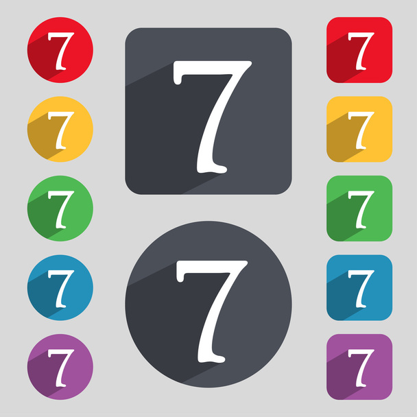 Number seven icon sign. - Vector, imagen