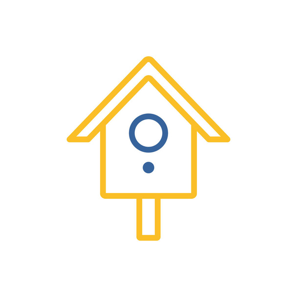 Nesting box or birds house vector isolated icon. Graph symbol for pet and veterinary web site and apps design, logo, app, UI - Vector, imagen