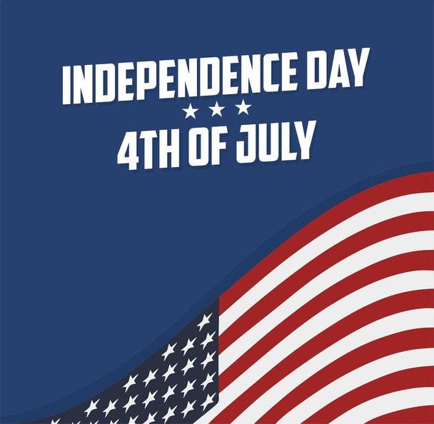 Bağımsızlık Günü yazılı Amerikan bayrağı - Vektör, Görsel
