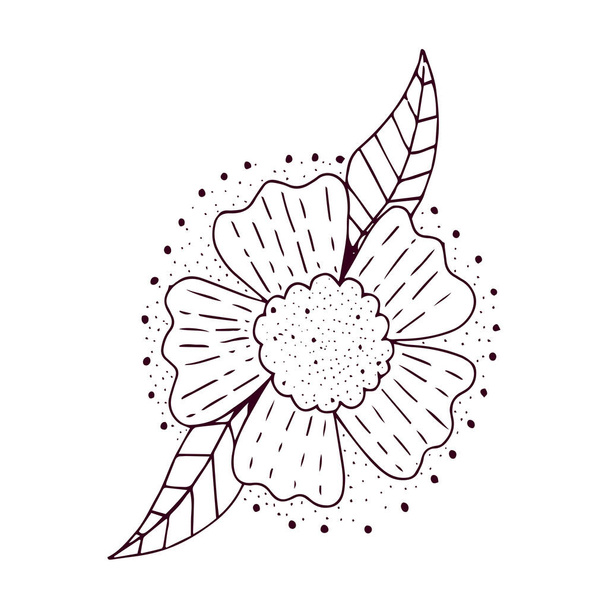 Isolated outline of a cute flower Flat design Vector - Vektör, Görsel