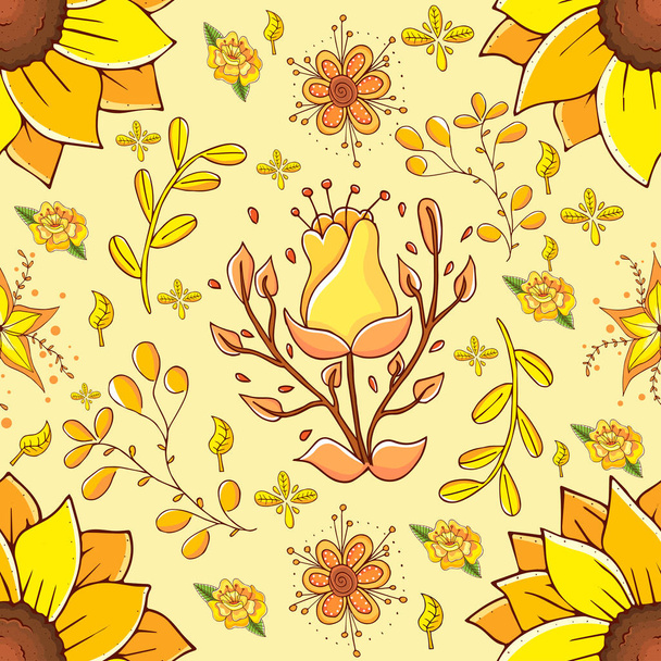 Floral pattern background Decorative wallpapaer Vector - Vector, Imagen