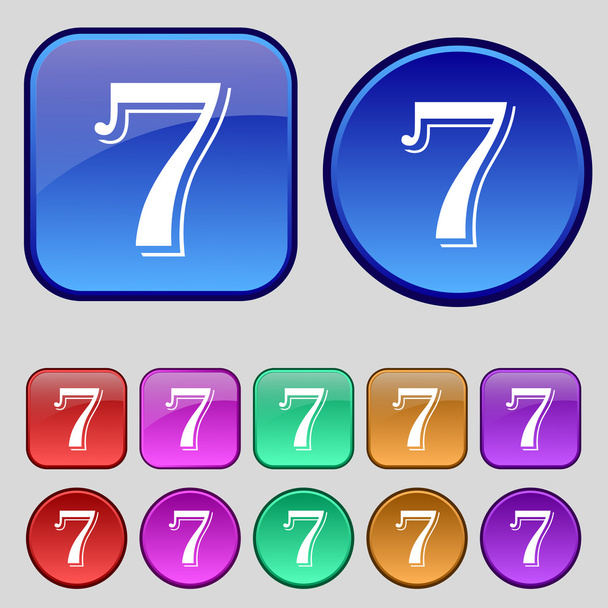 Number seven icon sign. - Vector, Imagen