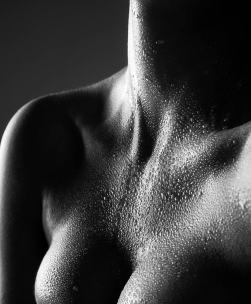 Augmentation breast plastic surgery. Woman chest. Naked boobs. - Fotoğraf, Görsel