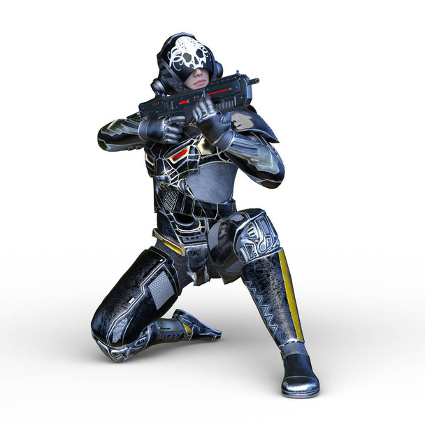 3D rendering of a cyber warrior - Fotografie, Obrázek