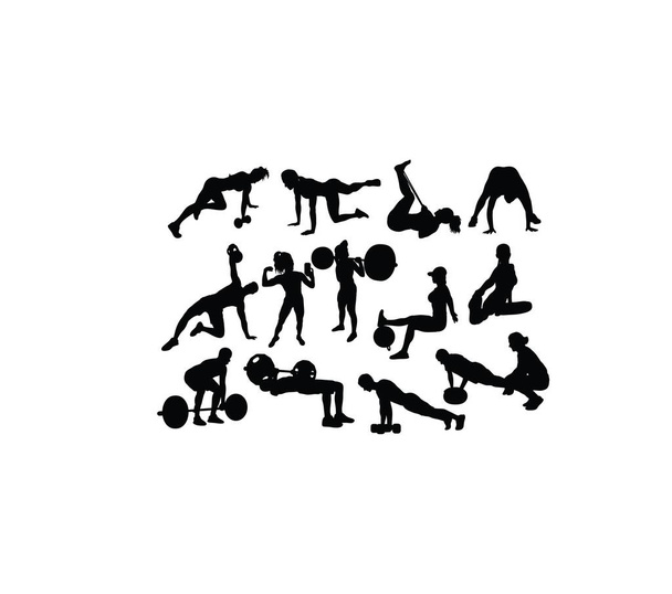 Activité Fitness et Gym Silhouettes, design vectoriel d'art
 - Vecteur, image