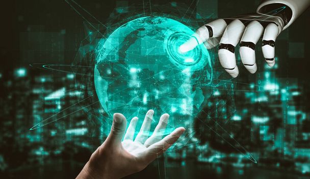 Intelligence artificielle et apprentissage automatique futurs pour robot droïde IA ou cyborg - Photo, image