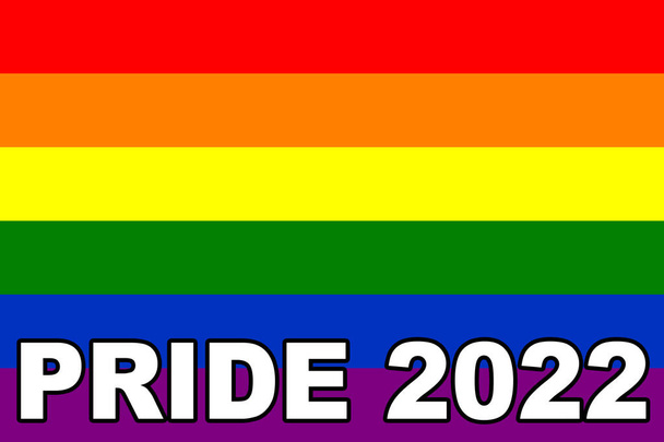 Pride 2022. LGBT flag. The LGBT pride flag or rainbow pride flag includes the flag of the lesbian, gay, bisexual, and transgender LGBT organization. Illustration. International LGBT Pride Day 2022. - Foto, Bild