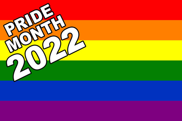 Pride 2022. LGBT flag. The LGBT pride flag or rainbow pride flag includes the flag of the lesbian, gay, bisexual, and transgender LGBT organization. Illustration. International LGBT Pride Day 2022. - Фото, зображення