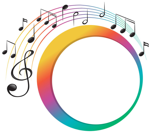 Banner music notes colourful on white background illustration - Vector, imagen