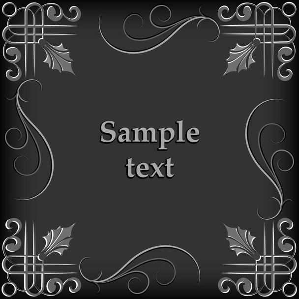 Frame for text with a monochrome pattern in Arabic, Asian style. The frame is designed grunge color for festive, congratulatory, invitation texts.  - Vektor, kép