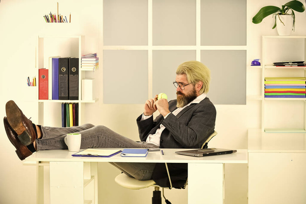 Brainstorming. Office job. Business concept. If you want to succeed, you have to take action. Successful man entrepreneur formal business suit sitting office interior. Business manager relaxing - Foto, immagini