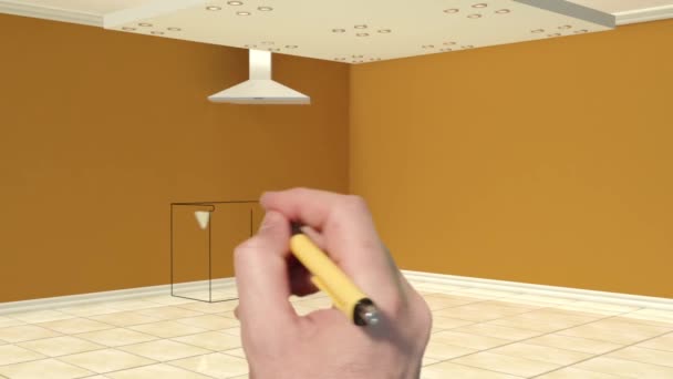 a konyha berendezése folyamat 3D animáció - Felvétel, videó