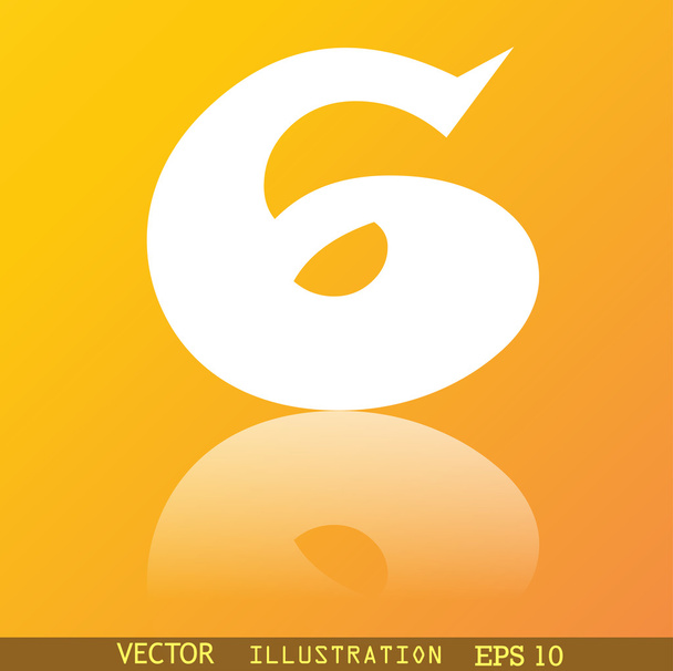 Número seis icono símbolo
 - Vector, imagen