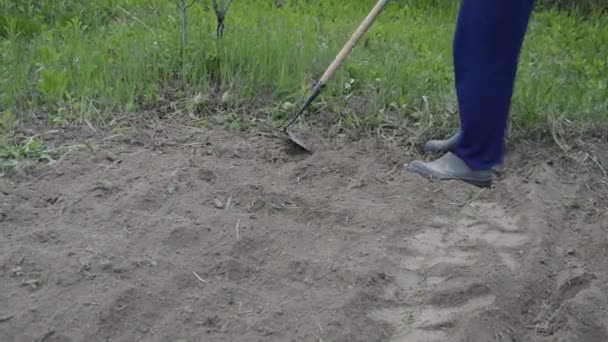 Εργασία ως ελικόπτερο για τη χειρωνακτική επεξεργασία των κλινών κήπου στο χωριό - Πλάνα, βίντεο