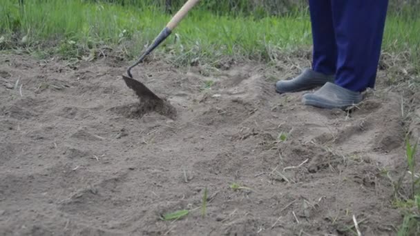 Work as a chopper for manual processing of garden beds in the village - Záběry, video