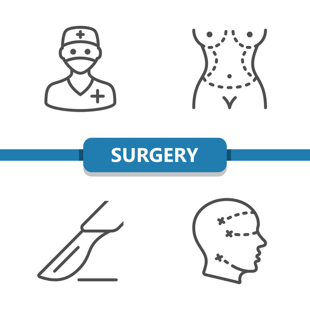 Chirurgie Iconen - EPS 10 vector pictogram - Vector, afbeelding