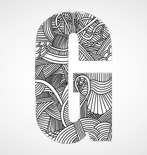 Letra "G" del alfabeto doodle
 - Vector, Imagen