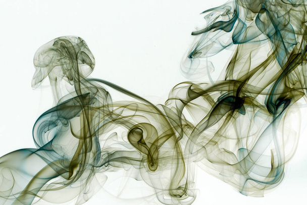 Movement of smoke, Abstract blue smoke on white background, blue background,blue ink background - Фото, изображение