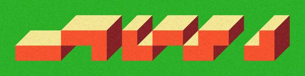 Реалізація "Il Cubo" Едварда Заєка з 1971 року. По суті, набір плиток Труше з 8 плиток і правил для ілюстрації розміщення. - Вектор, зображення