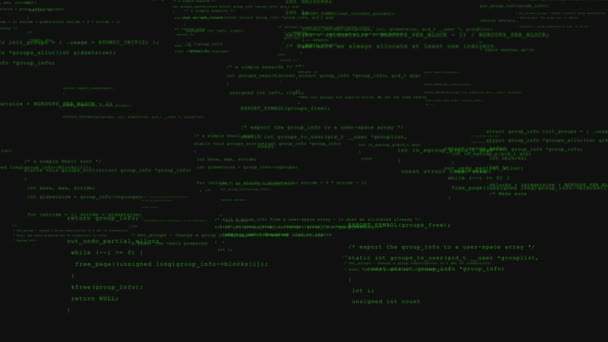 Programozási kód háttér zöld, gépelés fekete képernyővelLapos, statikus kijelző. - Felvétel, videó