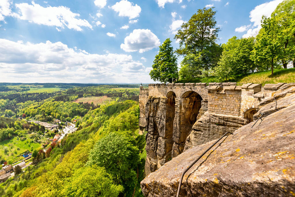 Knigstein Fortress in Saxon Switzerland, Germany. View from the fortress wall - Valokuva, kuva