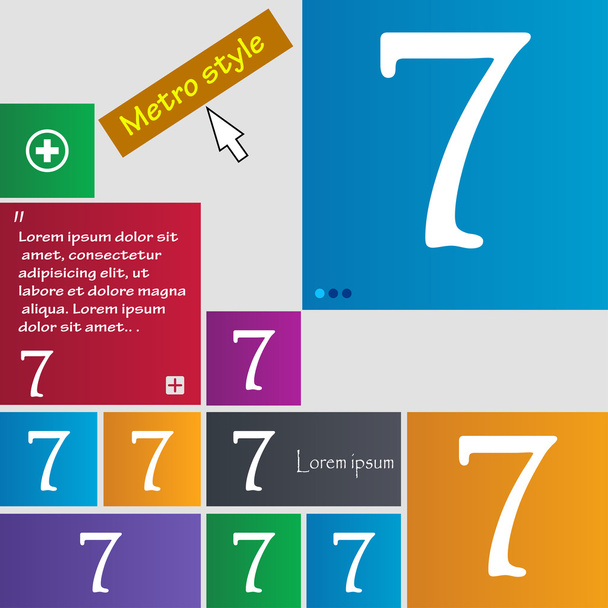 Number seven icon sign. - Vector, Image