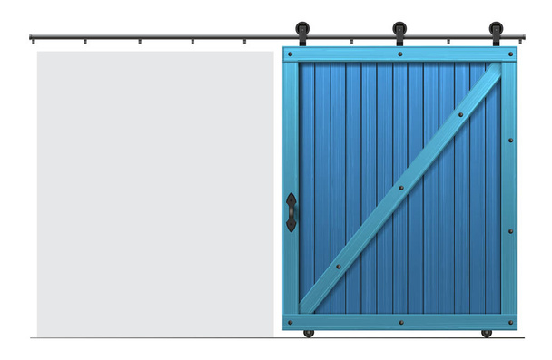 Barn Sliding Wooden Door in Loft Style - Wektor, obraz