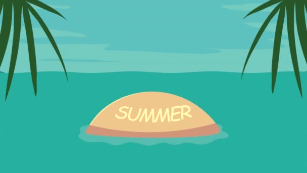 海水浴場の風景夏のアニメーション - 映像、動画
