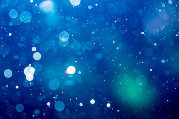 Fantasy Abstract blur blue bokeh of lights colorful sparkle use for background - Photo, Image