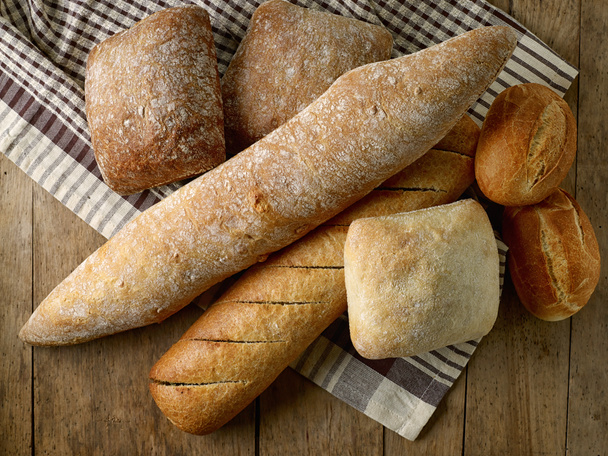 various freshly baked bread buns - Photo, Image
