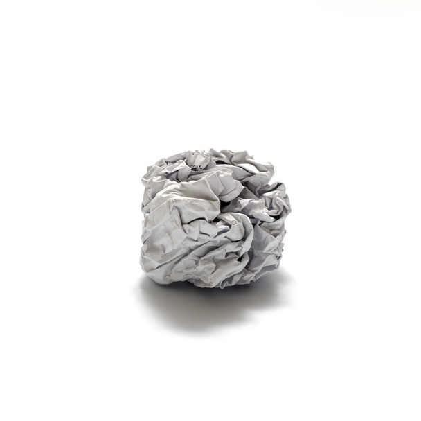 white crumpled paper ball - Foto, imagen