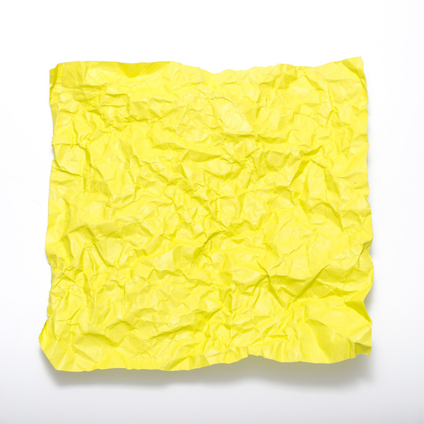 texture of wrinkled yellow paper  - Foto, Imagem