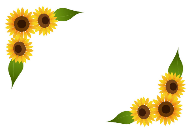 It is a frame illustration of a sunflower.Vector data that is easy to edit. - Vector, Imagen