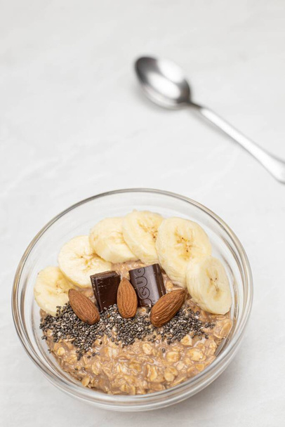 Oatmeal with Bananas Chocolate and Chia - Fotografie, Obrázek