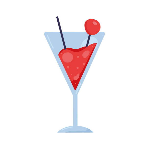 red cocktail cup drink - Вектор,изображение
